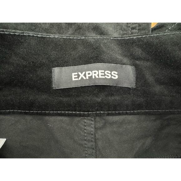 Express Black Velvet Pants Womens 8 Super High Rise Stretch Ankle Legging - Picture 7 of 13